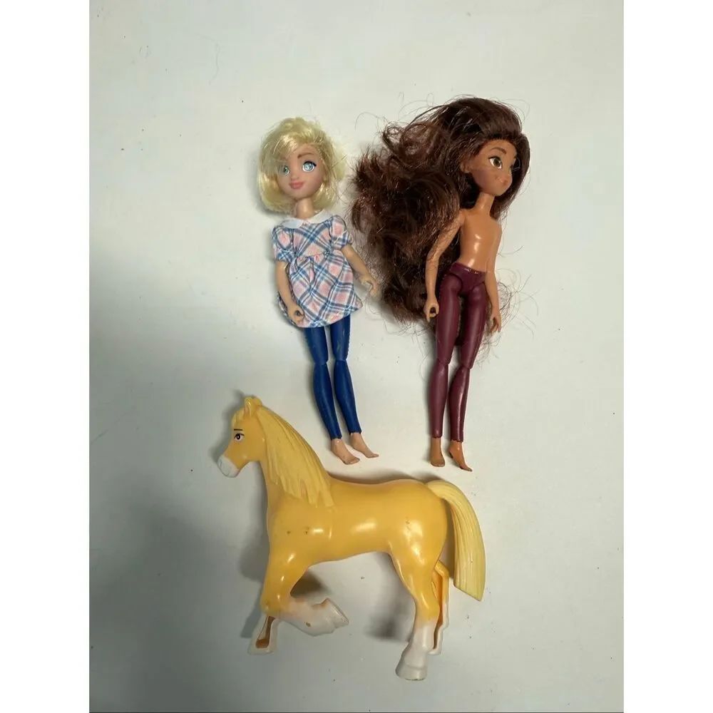 DreamWorks Spirit Riding Free Abigail & Lucky Prescott Figure Dolls 5" + Horse